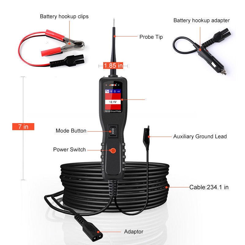 Ancel PB100 Car Battery Tester 12V 24V Power smart safari