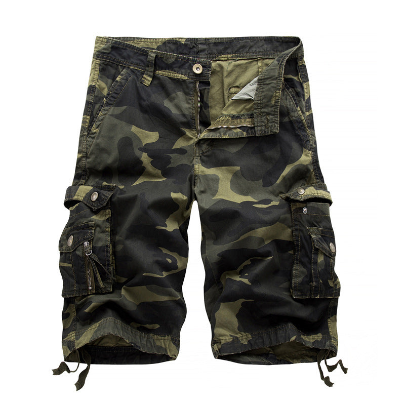 Camo Printed Knee Length Cargo Shorts smart safari