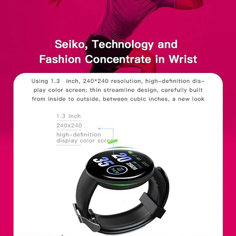 D18 Bluetooth Smart Watch, Men Women Blood Pressure Heart Rate Monitor Smart Watch, Pedometer Sport Tracker Smart Band For Android IOS smart safari