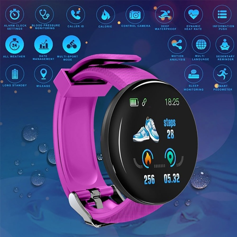 D18 Bluetooth Smart Watch, Men Women Blood Pressure Heart Rate Monitor Smart Watch, Pedometer Sport Tracker Smart Band For Android IOS smart safari