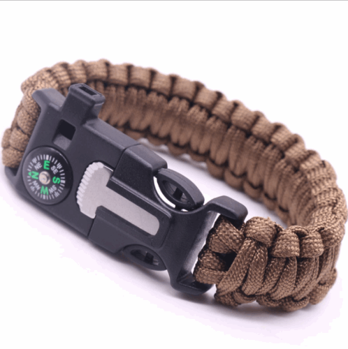 Emergency Paracord Bracelets, Survival Bracelet With Embedded Compass Whistle Survival Fire Starter Scraper Accessories, Suit For Hiking, Camping, Fishing And Hunting smart safari