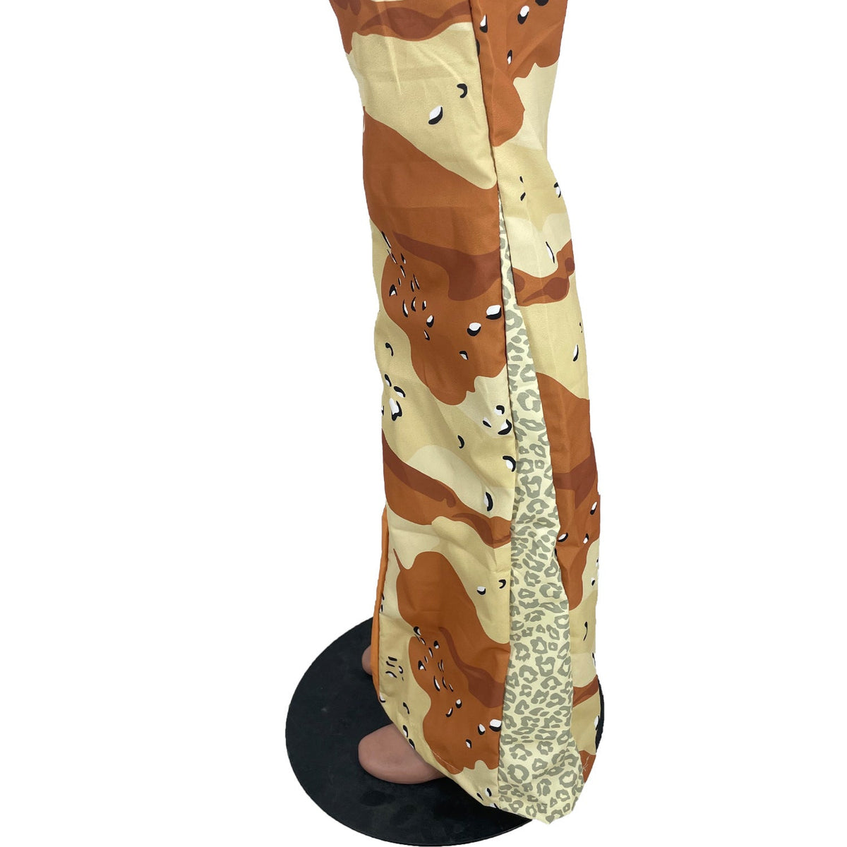 European And American Camo Stitching Flared Pants smart safari