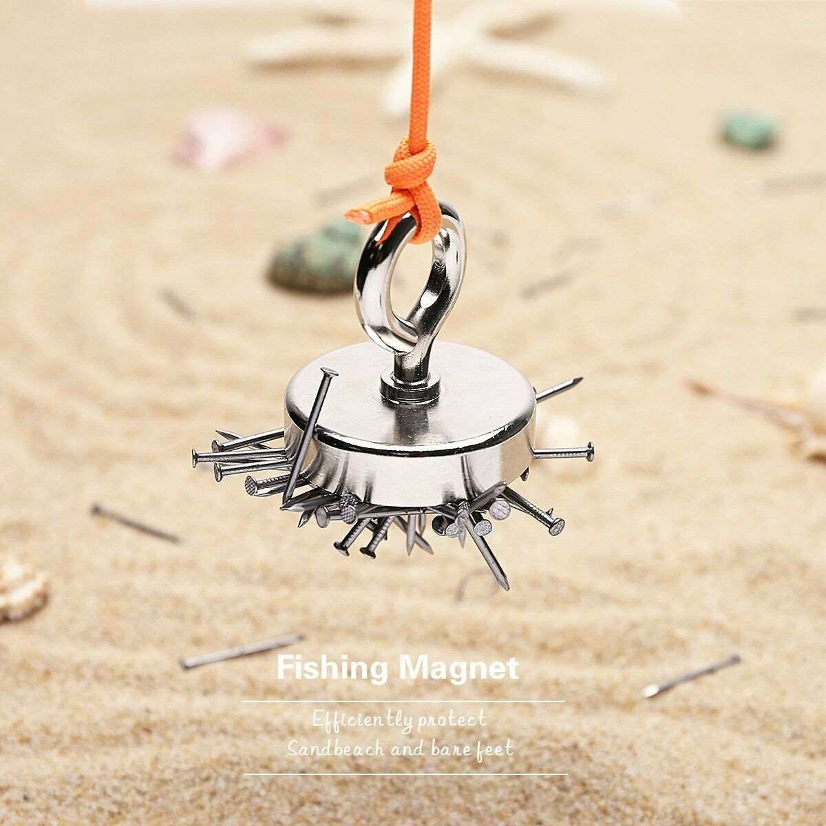 Fishing Magnet with Lifting Ring Magnetic Retrieving Lake Treasure Hunt Collects smart safari