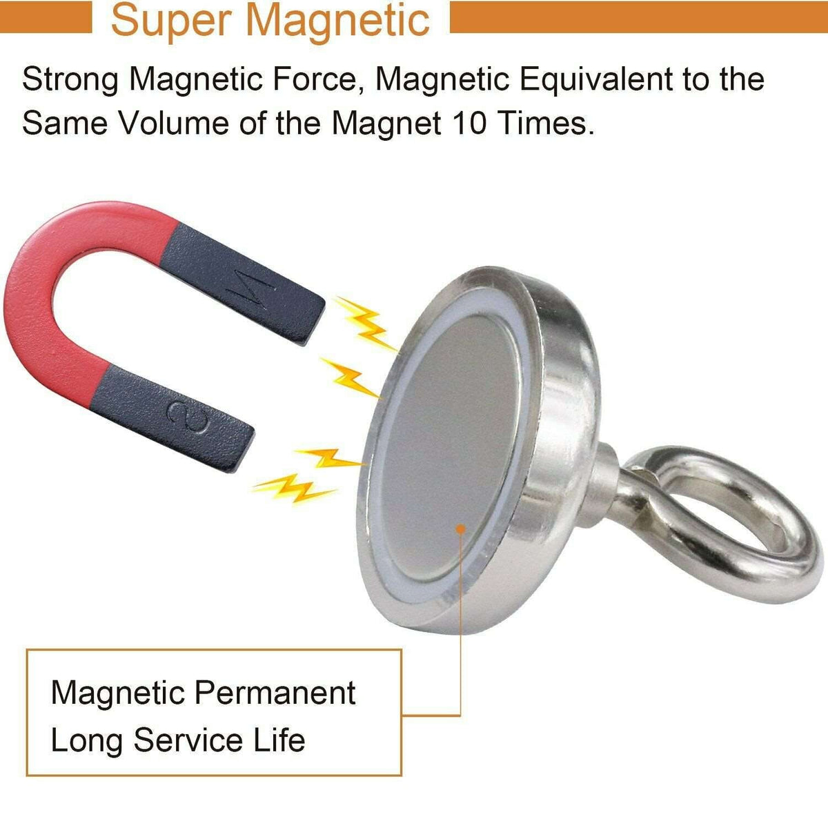 Fishing Magnet with Lifting Ring Magnetic Retrieving Lake Treasure Hunt Collects smart safari