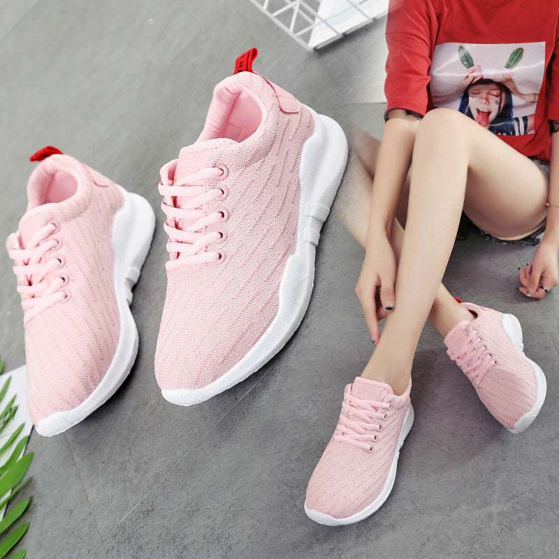 Korean Style Breathable Knitted Sneakers For Women smart safari