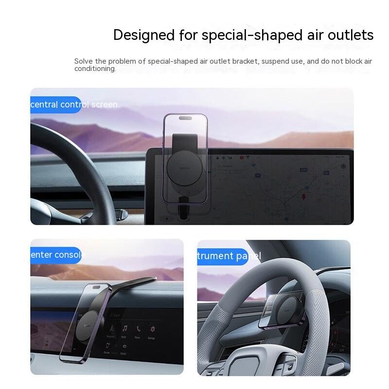 Magnetic Bendable Car Mobile Phone Holder Wireless Charger Phone Holder 15W Car Dash Mount Compatible With Phone smart safari