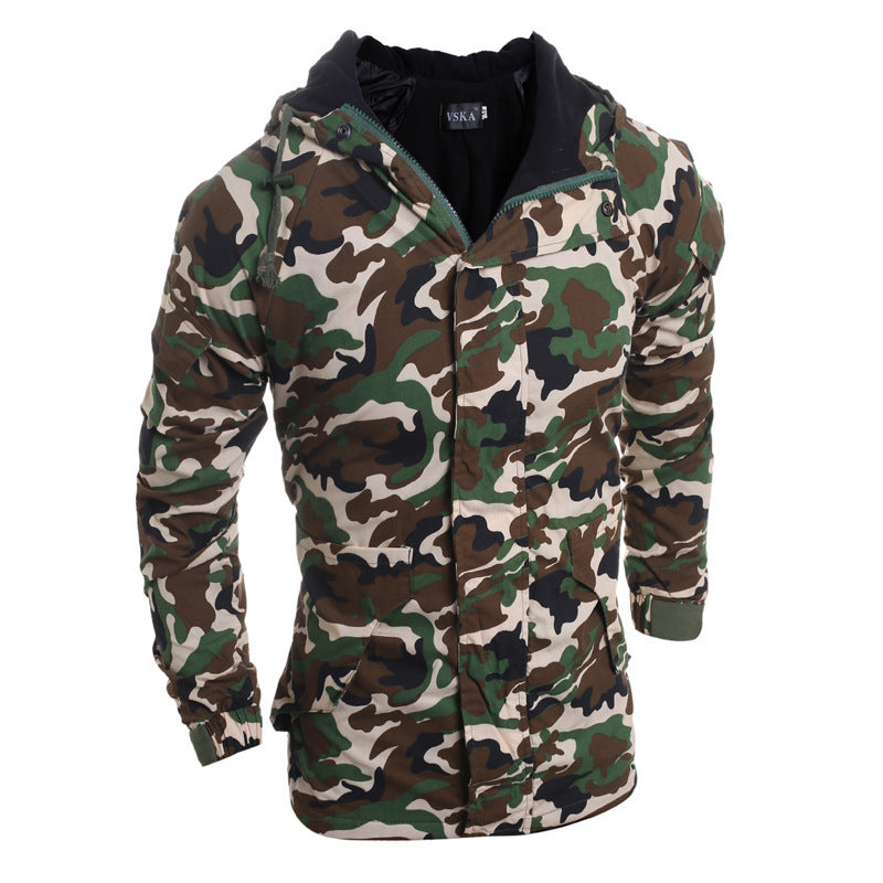 Men's Camo Hooded Thermal Padded Jacket smart safari