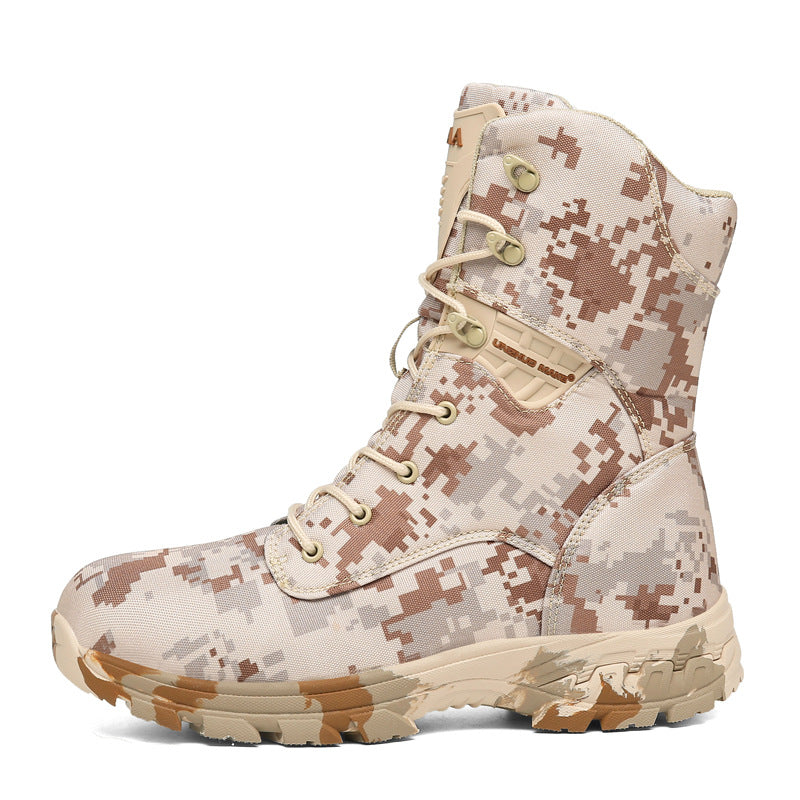 Men's Camo Outdoor Casual High Top Tactical Military Boots smart safari