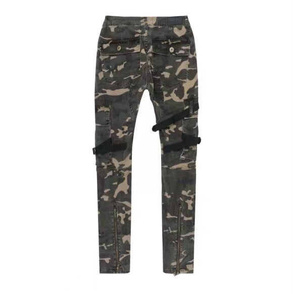 Men's Trendy Pocket Slim Camo Cargo Pants smart safari