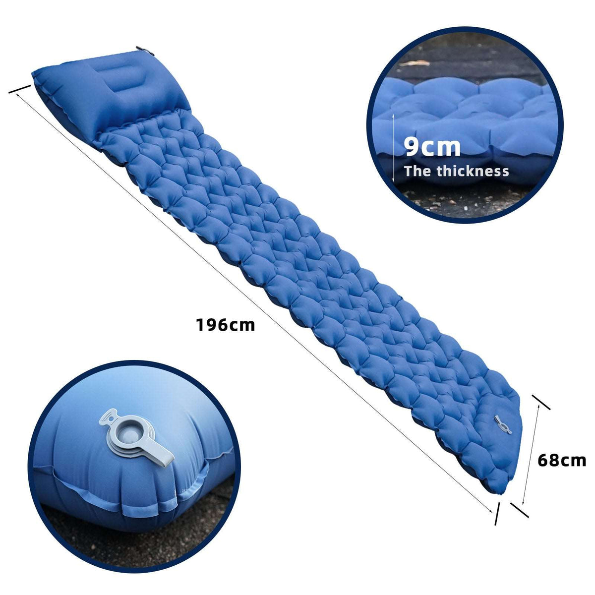 Outdoor Camping Travel Portable Inflatable Cushion Built-in Foot Inflatable smart safari