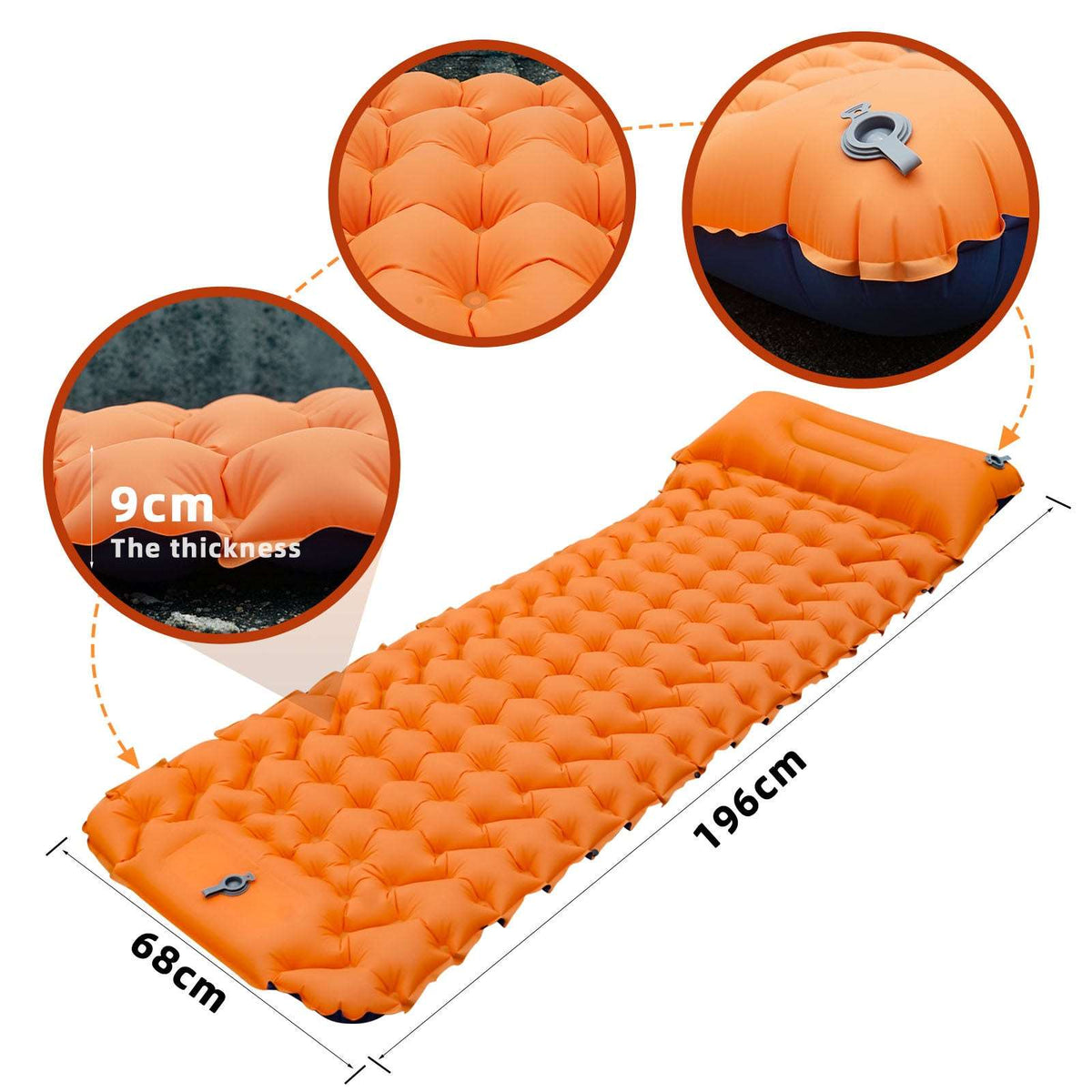 Outdoor Camping Travel Portable Inflatable Cushion Built-in Foot Inflatable smart safari