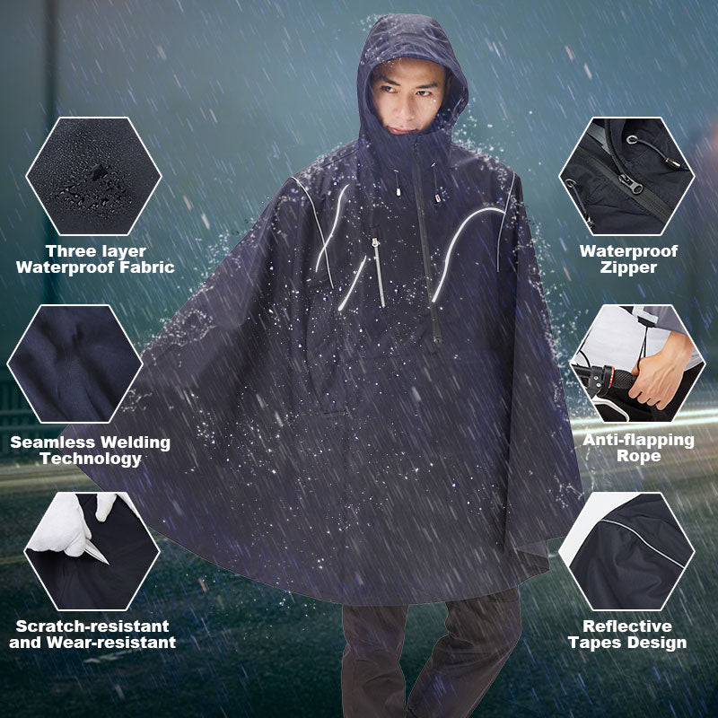 Raincoat poncho adult outdoor fashion raincoat smart safari