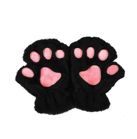 Winter Lovely Half Cover Paw Bear Cat Claw Gloves Short Finger smart safari