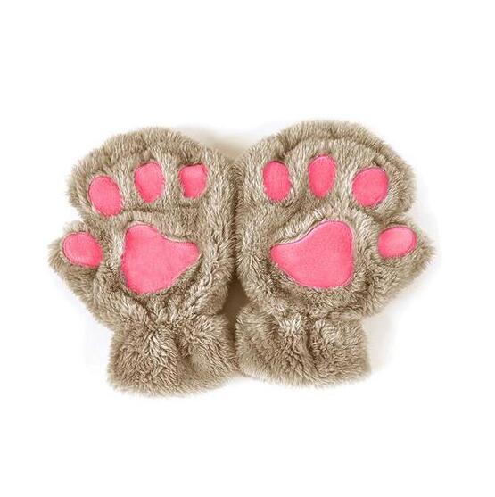 Winter Lovely Half Cover Paw Bear Cat Claw Gloves Short Finger smart safari