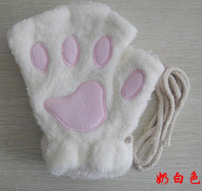 Winter Lovely Half Cover Paw Bear Cat Claw Gloves Short Finger smart safari