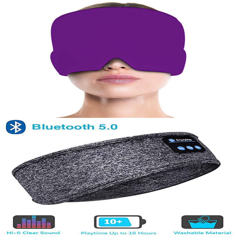 Wireless Bluetooth Sleeping Headphones Headband Thin Soft Elastic Comfortable Music Ear Phones Eye Mask For Side Sleeper Sports smart safari