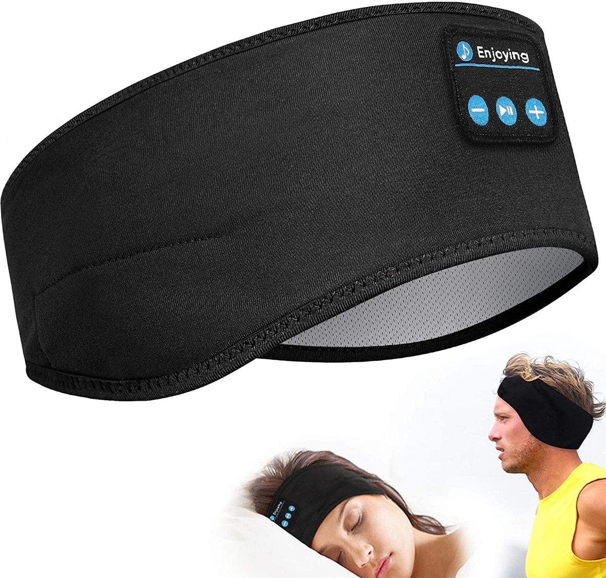 Wireless Bluetooth Sleeping Headphones Headband Thin Soft Elastic Comfortable Music Ear Phones Eye Mask For Side Sleeper Sports smart safari