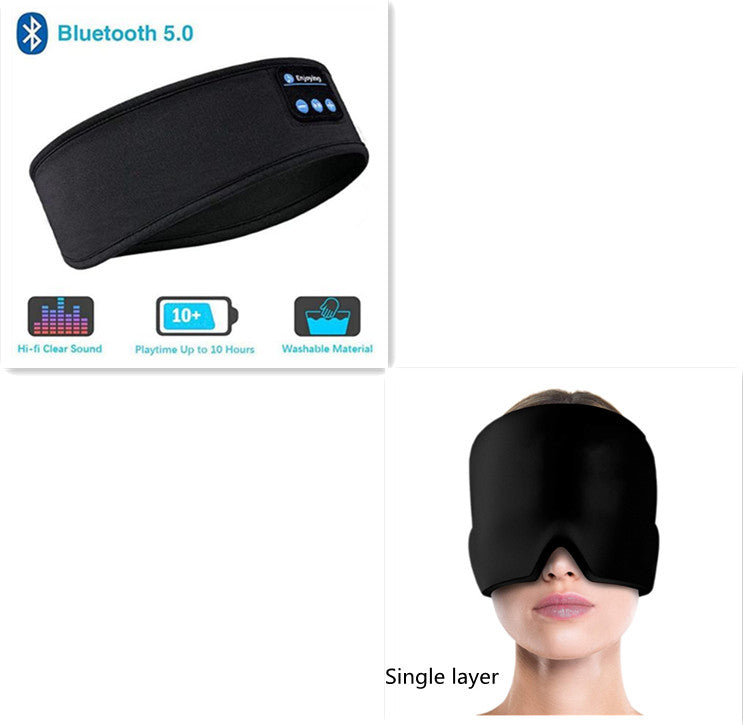 Wireless Bluetooth Sleeping Headphones Headband Thin Soft Elastic Comfortable Music Ear Phones Eye Mask For Side Sleeper Sports smart safari