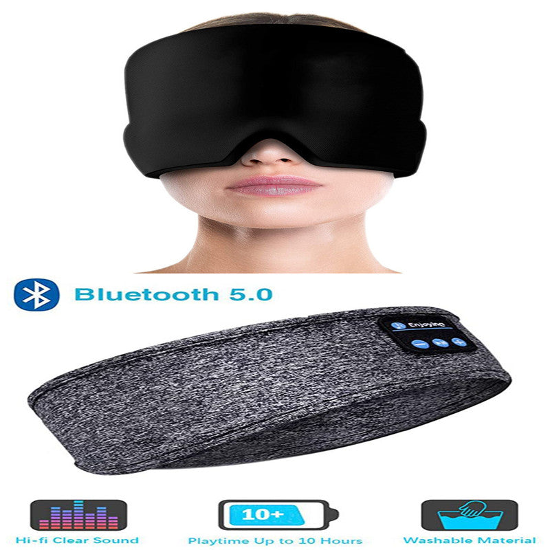 Wireless Bluetooth Sleeping Headphones Headband Thin Soft Elastic Comfortable Music Ear Phones Eye Mask For Side Sleeper Sports smart safari