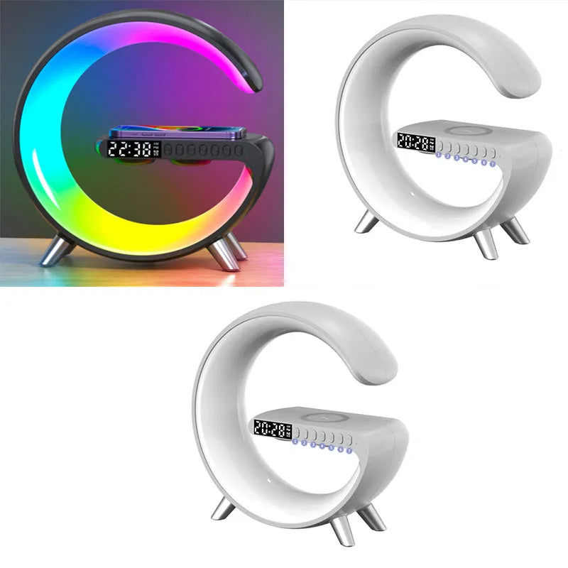 2023 New Intelligent G Shaped LED Lamp Bluetooth Speake Wireless Charger Atmosphere Lamp App Control For Bedroom Home Decor smart safari