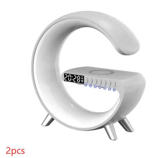 2023 New Intelligent G Shaped LED Lamp Bluetooth Speake Wireless Charger Atmosphere Lamp App Control For Bedroom Home Decor smart safari