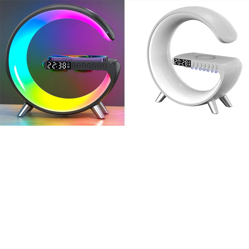 2023 New Intelligent G Shaped LED Lamp Bluetooth Speake Wireless Charger Atmosphere Lamp App Control For Bedroom Home Decor smart safari