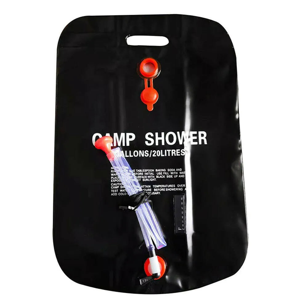 20L Camping Shower Portable Compact Solar Sun Heating Bath Bag Outdoor Travel smart safari