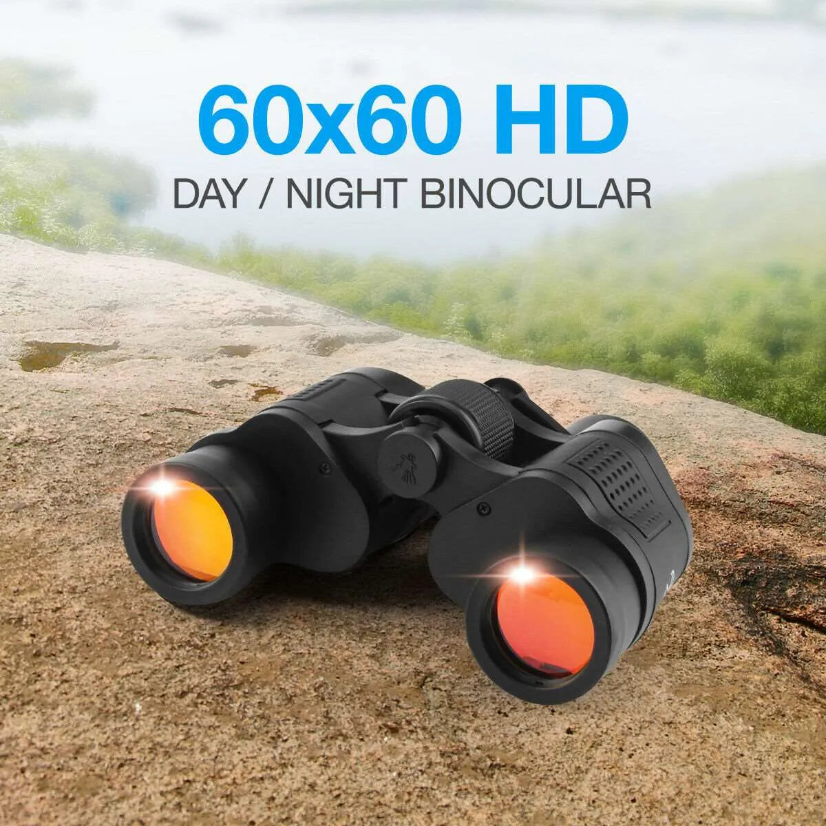 60x60 High Power Binoculars With Coordinates Portable Telescope LowLight Night Vision For Hunting Sports Travel Sightseeing smart safari